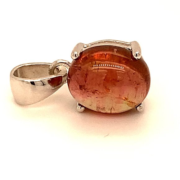 Rubellite 3.77ct Rhodium Finish Silver Pendant